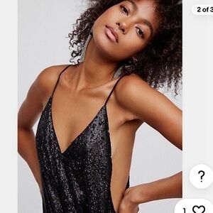 Bundle 🖤Free People🖤Black Sequin Jumpsuit & Peplum Top plus 🎁 Teal Top